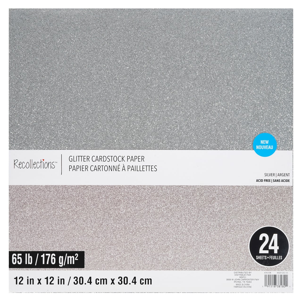 Glitter 12&#x22; x 12&#x22; Cardstock Paper Pack by Recollections&#x2122;, 24 Sheets